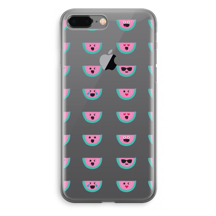 Smiley watermeloenprint: iPhone 8 Plus Transparant Hoesje