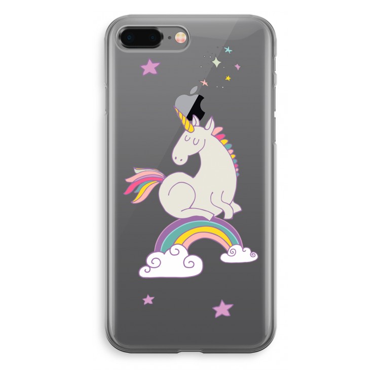 Regenboog eenhoorn: iPhone 8 Plus Transparant Hoesje