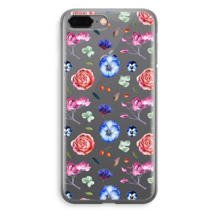 Bloemetjes: iPhone 8 Plus Transparant Hoesje