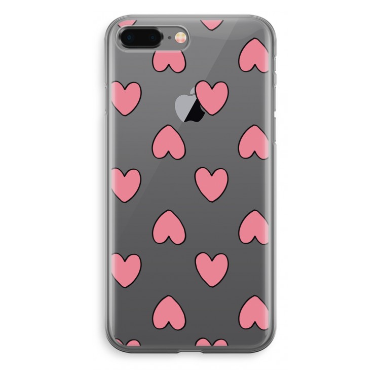 Ondersteboven verliefd: iPhone 8 Plus Transparant Hoesje