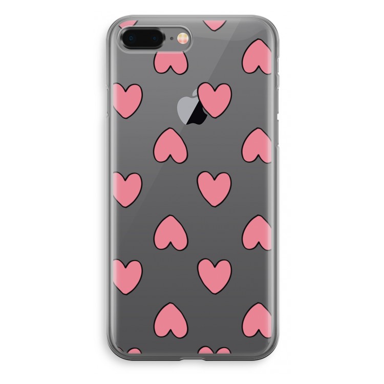 Ondersteboven verliefd: iPhone 8 Plus Transparant Hoesje