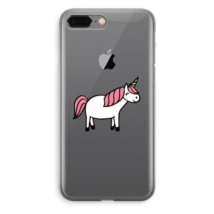 Eenhoorn: iPhone 8 Plus Transparant Hoesje
