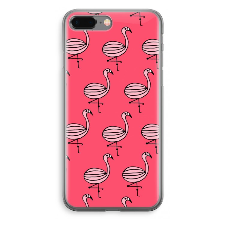 Flamingo: iPhone 8 Plus Transparant Hoesje