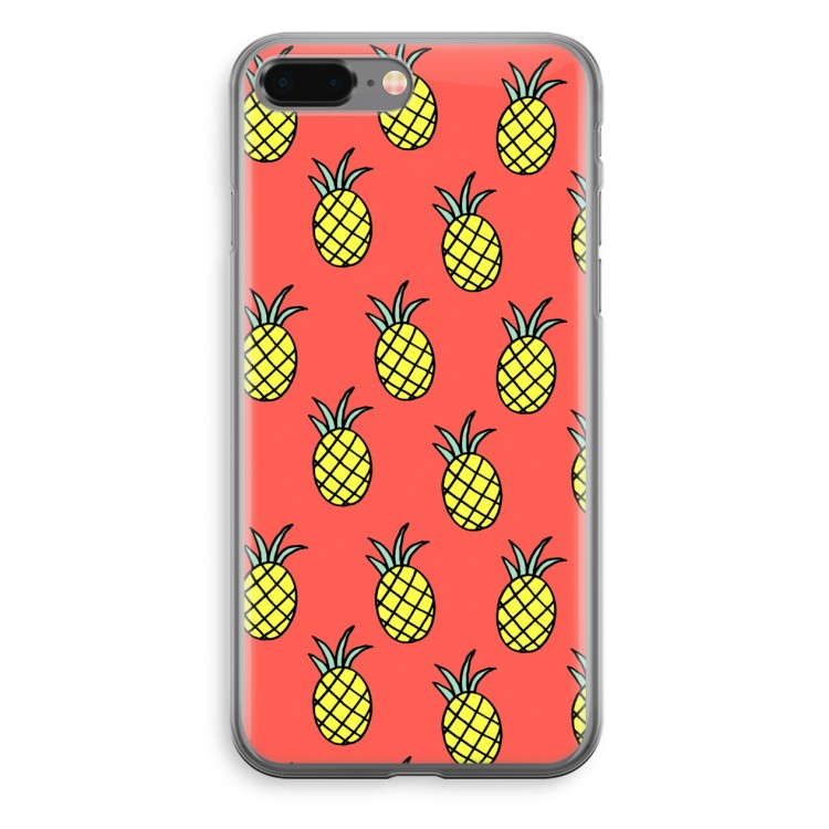 Ananas: iPhone 8 Plus Transparant Hoesje