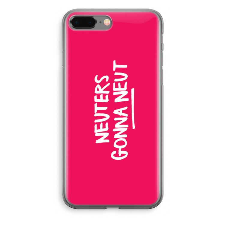 Neuters (roze): iPhone 8 Plus Transparant Hoesje