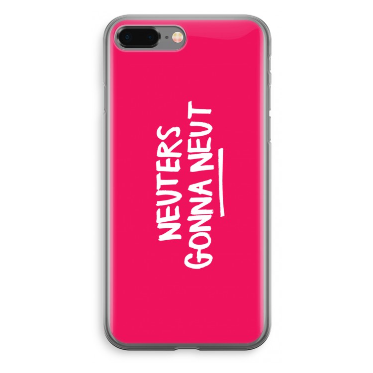Neuters (roze): iPhone 8 Plus Transparant Hoesje