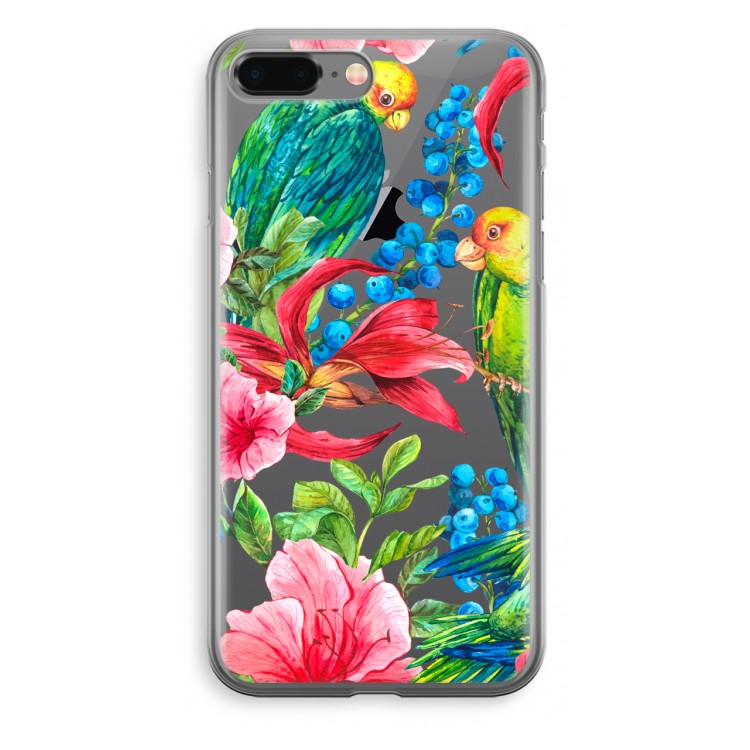 Papegaaien: iPhone 8 Plus Transparant Hoesje