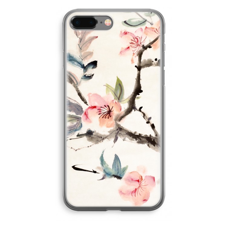 Japanse bloemen: iPhone 8 Plus Transparant Hoesje
