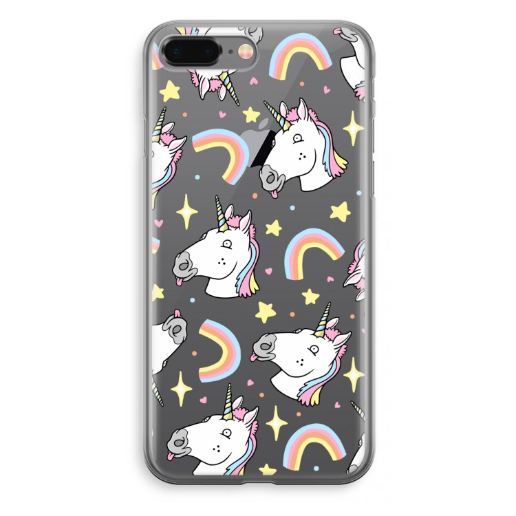 Rainbow Unicorn: iPhone 8 Plus Transparant Hoesje