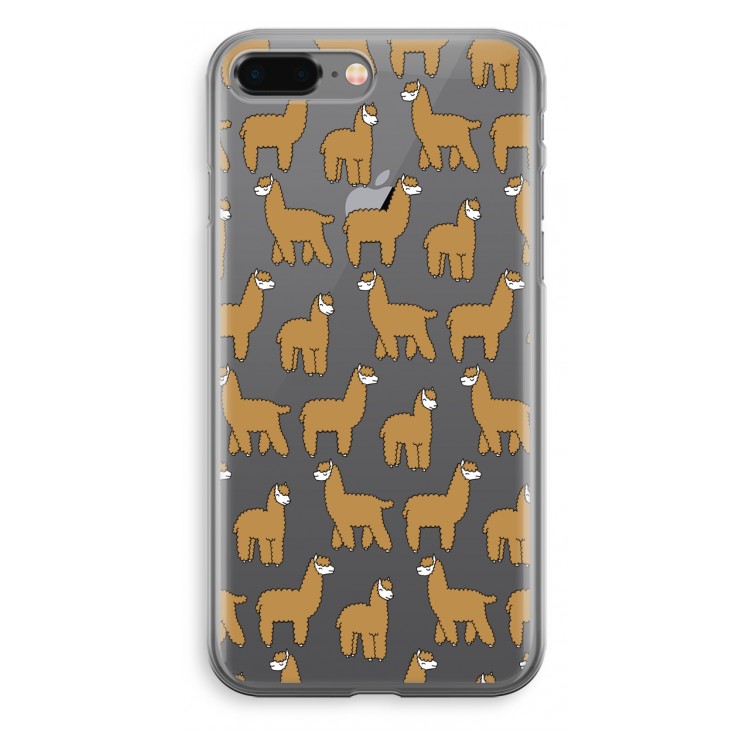 Alpacas: iPhone 8 Plus Transparant Hoesje