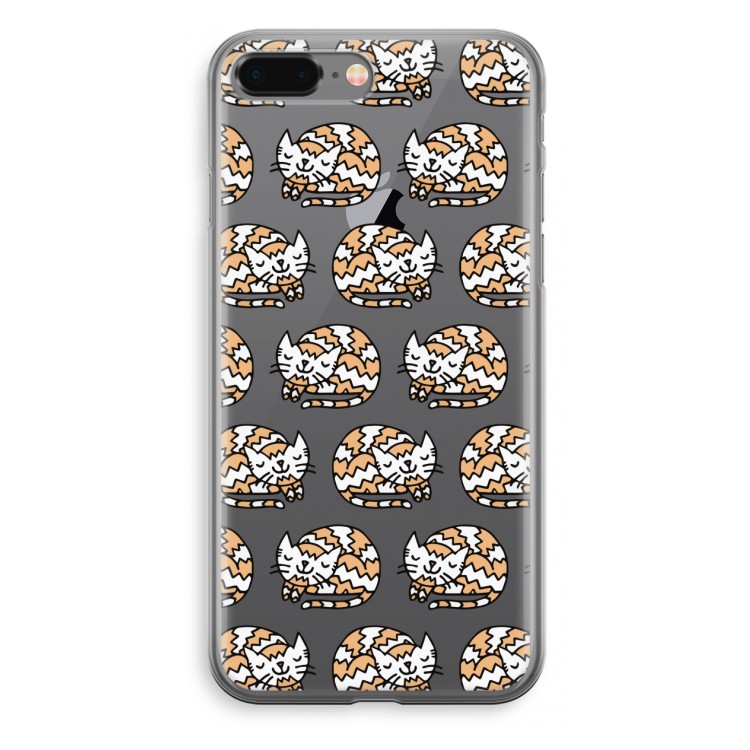 Slapende poes: iPhone 8 Plus Transparant Hoesje