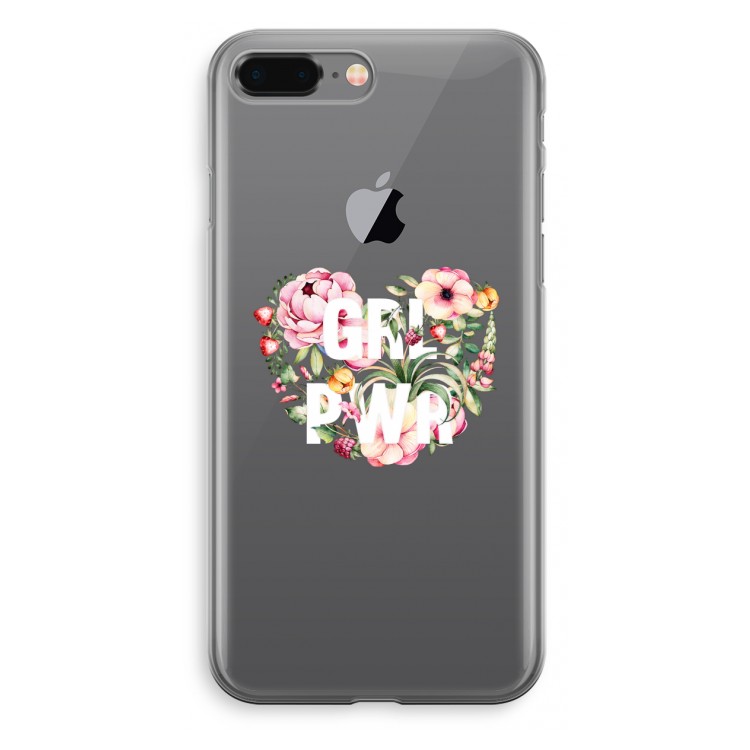 GRL PWR Flower: iPhone 8 Plus Transparant Hoesje
