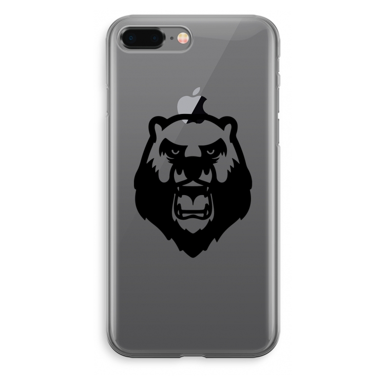 Angry Bear (black): iPhone 8 Plus Transparant Hoesje