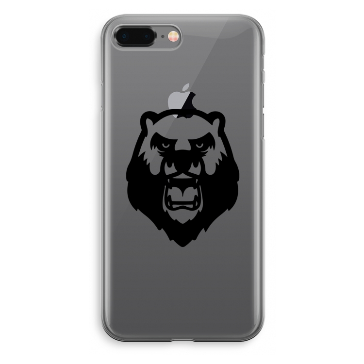 Angry Bear (black): iPhone 8 Plus Transparant Hoesje