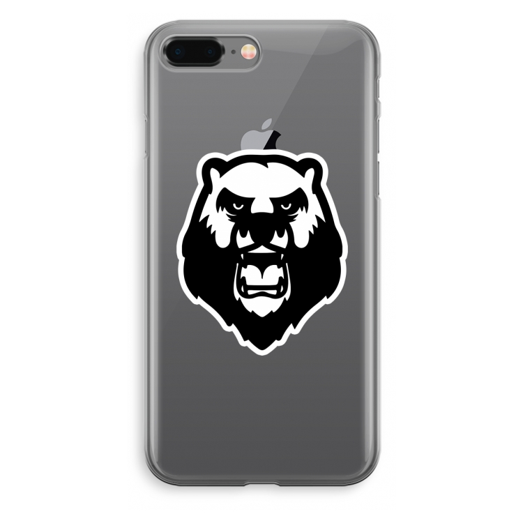 Angry Bear (white): iPhone 8 Plus Transparant Hoesje