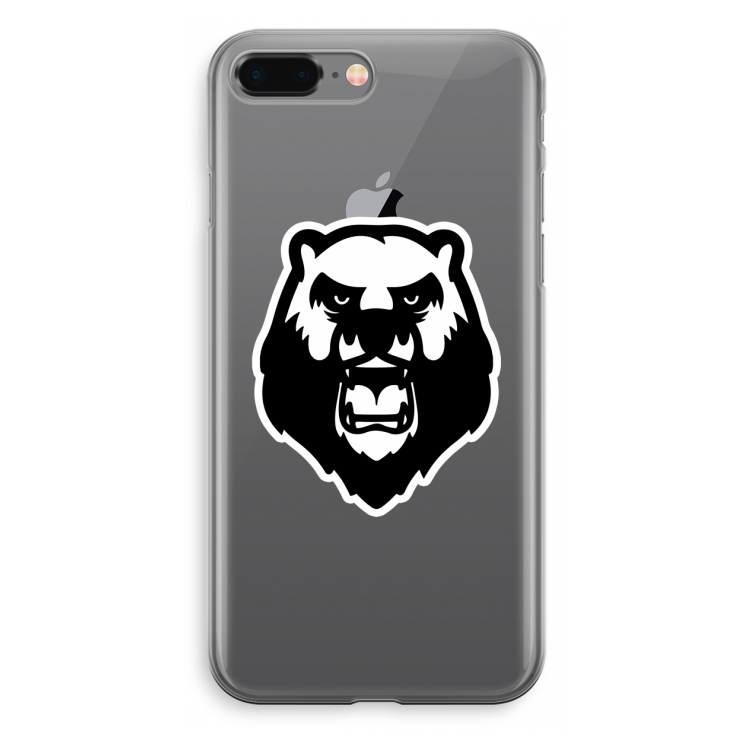 Angry Bear (white): iPhone 8 Plus Transparant Hoesje