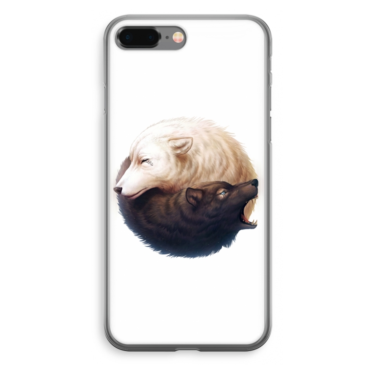 Yin Yang Wolves: iPhone 8 Plus Transparant Hoesje