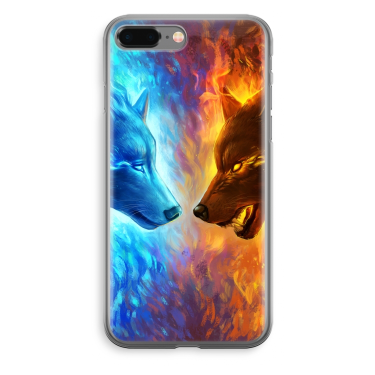 Fire & Ice: iPhone 8 Plus Transparant Hoesje