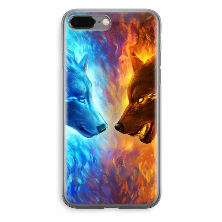 Fire & Ice: iPhone 8 Plus Transparant Hoesje