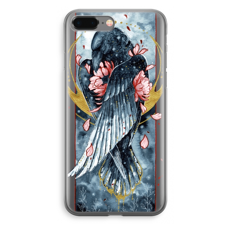 Golden Raven: iPhone 8 Plus Transparant Hoesje