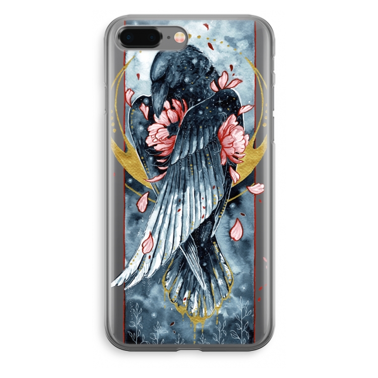 Golden Raven: iPhone 8 Plus Transparant Hoesje