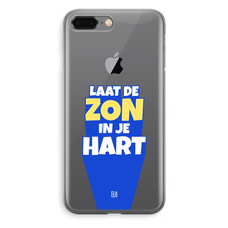 Laat de zon in je hart: iPhone 8 Plus Transparant Hoesje