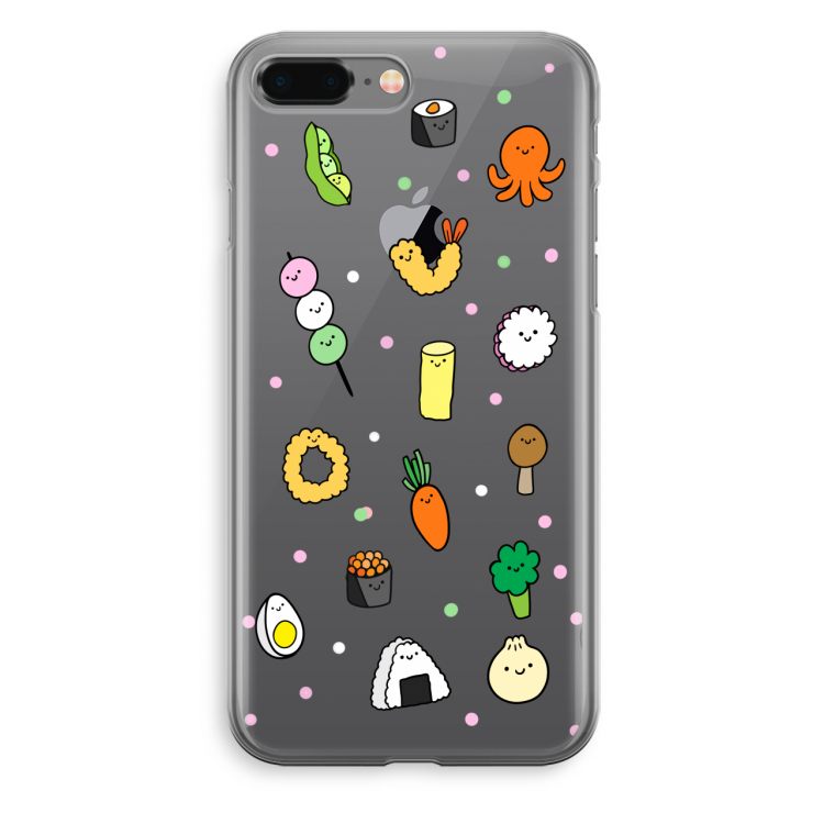 Happy bento friends: iPhone 8 Plus Transparant Hoesje