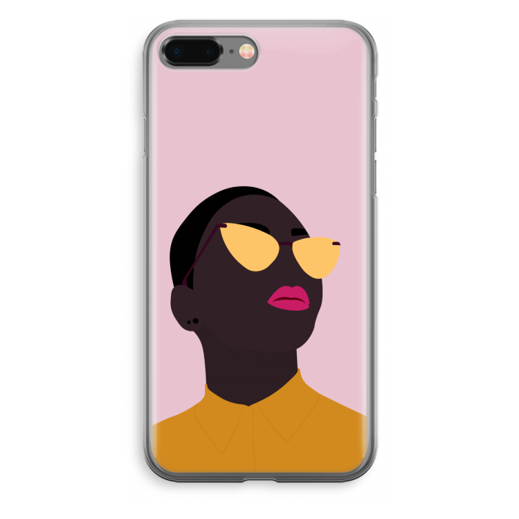Yellow glasses: iPhone 8 Plus Transparant Hoesje