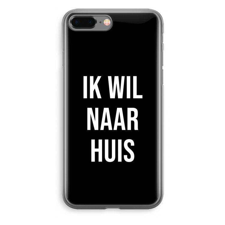 Ik wil naar huis - Zwart: iPhone 8 Plus Transparant Hoesje