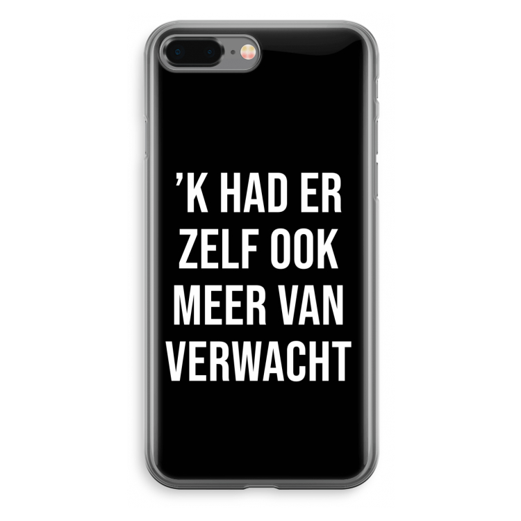 Meer verwacht - Zwart: iPhone 8 Plus Transparant Hoesje