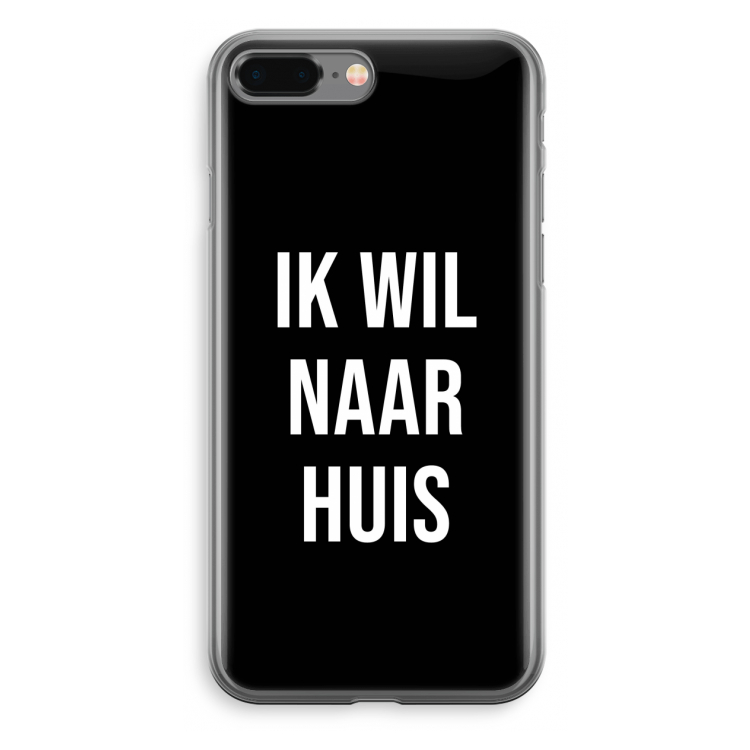 Ik wil naar huis - Zwart: iPhone 8 Plus Transparant Hoesje