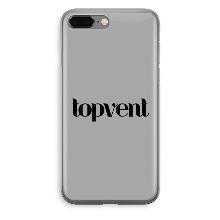 Topvent Grijs Zwart: iPhone 8 Plus Transparant Hoesje
