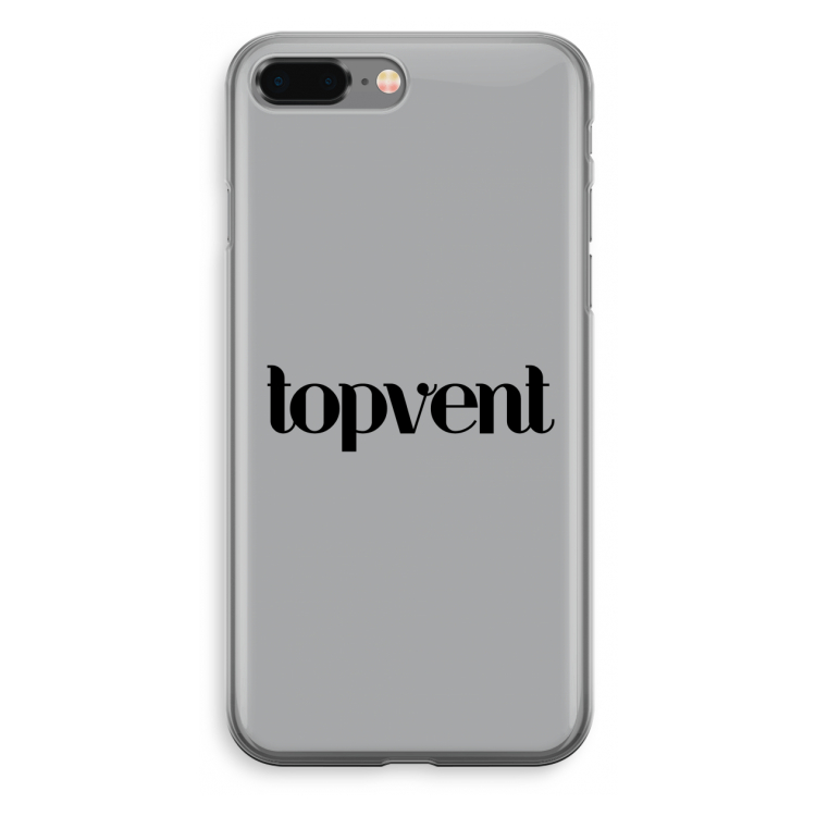 Topvent Grijs Zwart: iPhone 8 Plus Transparant Hoesje