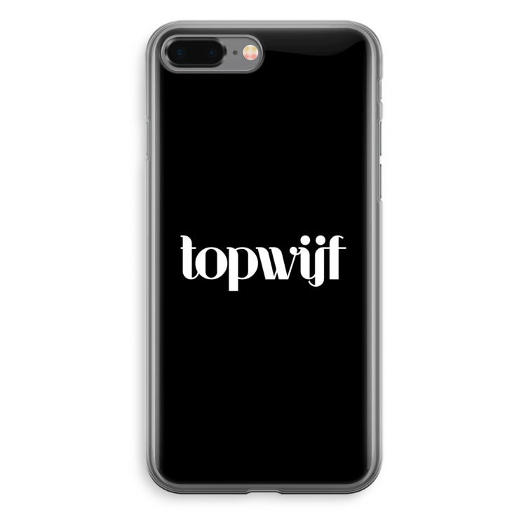 Topwijf Zwart: iPhone 8 Plus Transparant Hoesje