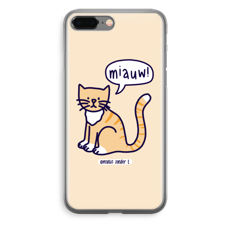 Miauw: iPhone 8 Plus Transparant Hoesje