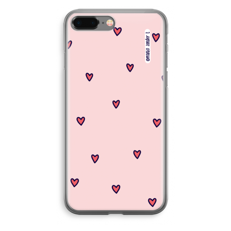 Hartjes: iPhone 8 Plus Transparant Hoesje