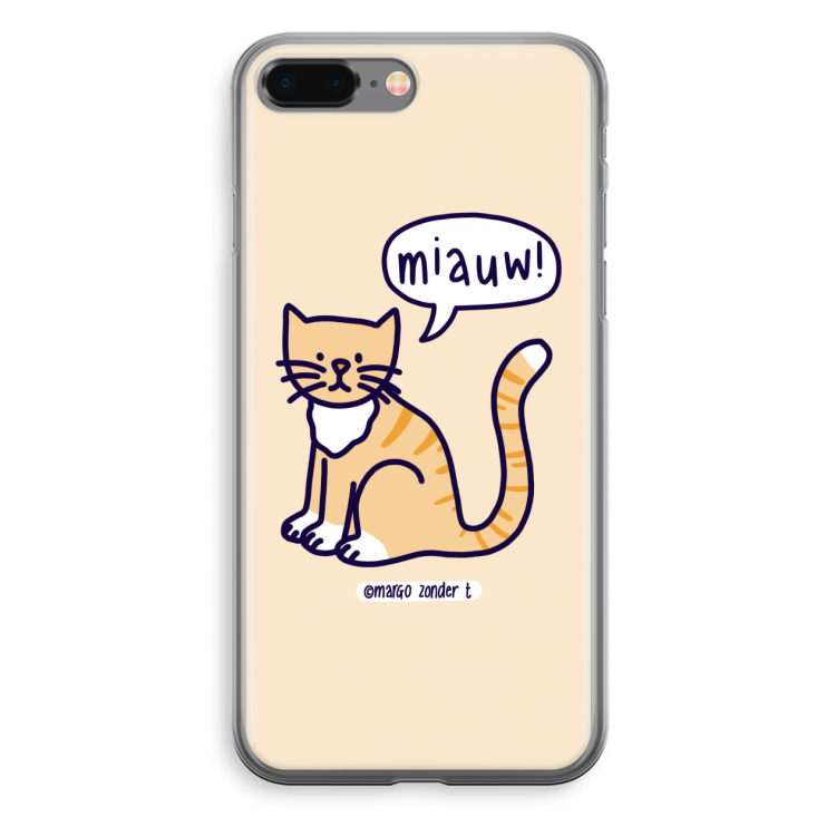 Miauw: iPhone 8 Plus Transparant Hoesje