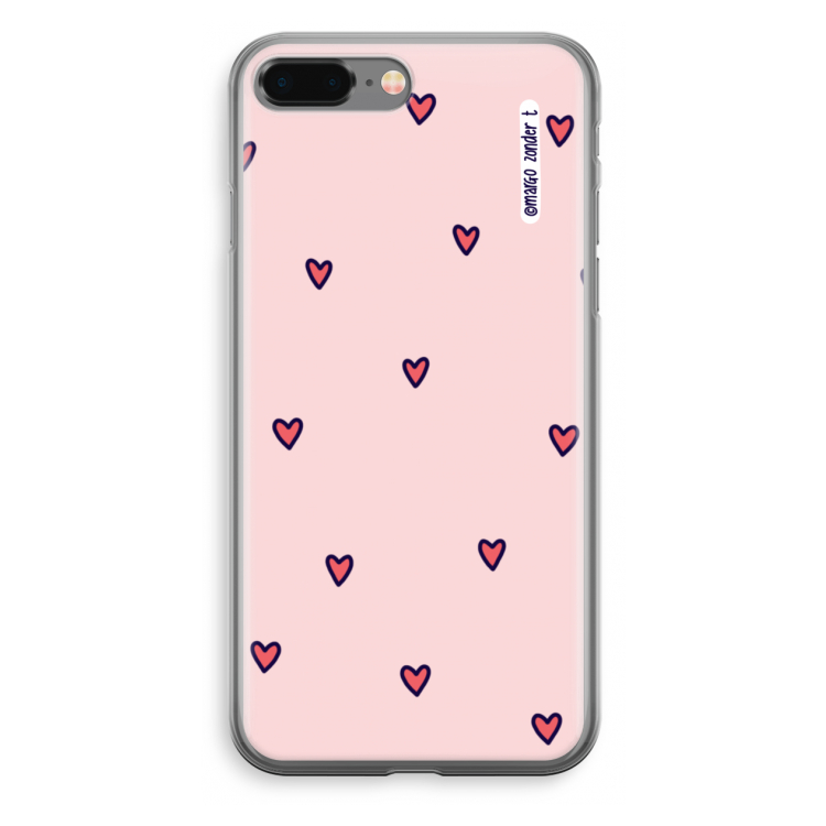 Hartjes: iPhone 8 Plus Transparant Hoesje