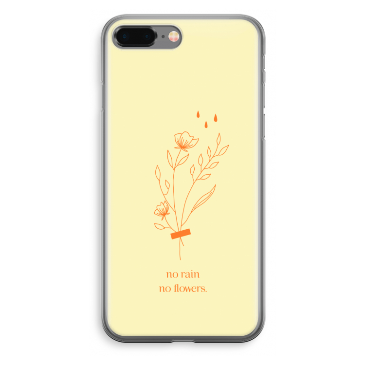 No rain no flowers: iPhone 8 Plus Transparant Hoesje