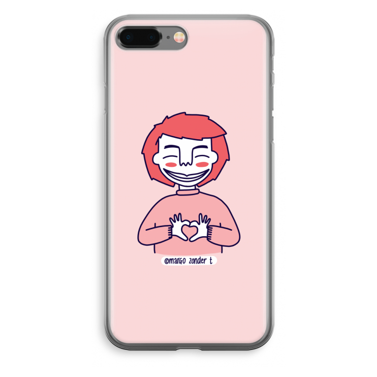Hartje: iPhone 8 Plus Transparant Hoesje