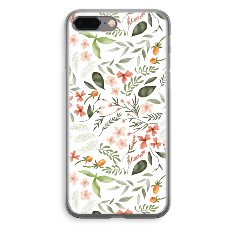 Sweet little flowers: iPhone 8 Plus Transparant Hoesje