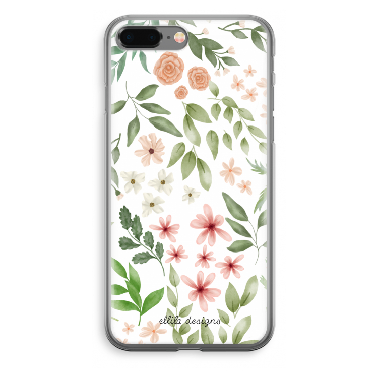 Botanical sweet flower heaven: iPhone 8 Plus Transparant Hoesje