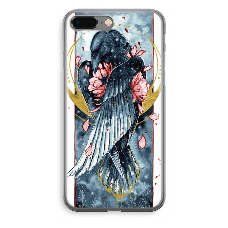 Golden Raven: iPhone 8 Plus Transparant Hoesje