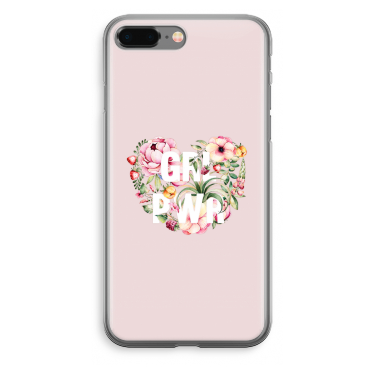 GRL PWR Flower: iPhone 8 Plus Transparant Hoesje