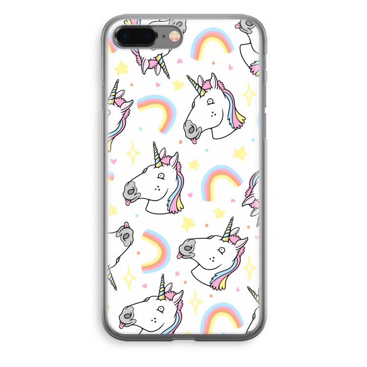 Rainbow Unicorn: iPhone 8 Plus Transparant Hoesje