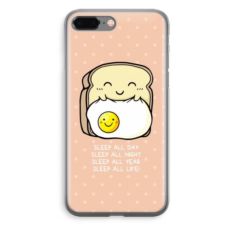 Sleep All Day: iPhone 8 Plus Transparant Hoesje