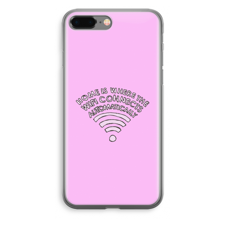 Home Is Where The Wifi Is: iPhone 8 Plus Transparant Hoesje