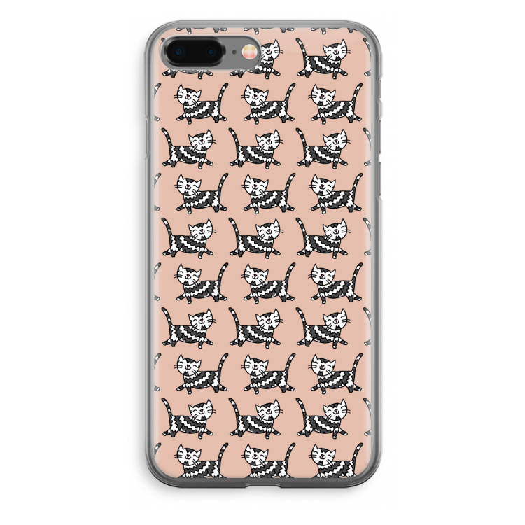 Zwarte poes: iPhone 8 Plus Transparant Hoesje