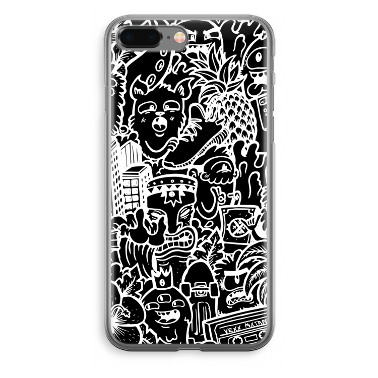 Vexx Black Mixtape: iPhone 8 Plus Transparant Hoesje