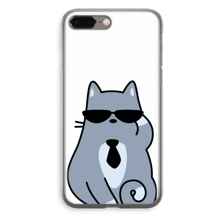Cool cat: iPhone 8 Plus Transparant Hoesje